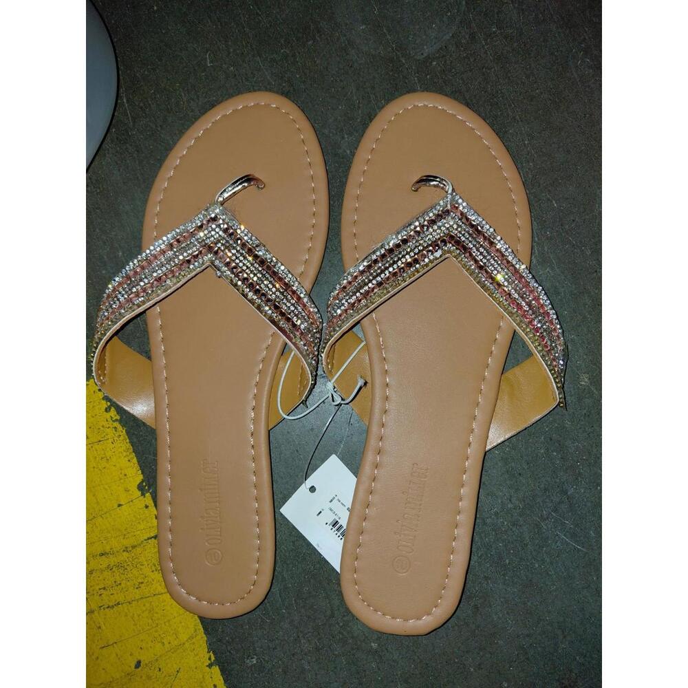 Rose gold sparkle sandals size 10